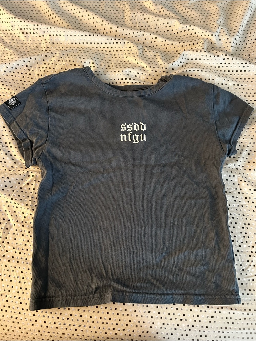Darc Sport Short Sleeve Tee in Navy with White Logo “baby tee” Medium